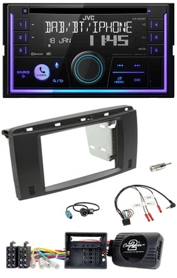 JVC Lenkrad USB 2DIN DAB Bluetooth CD Autoradio für Mercedes SLK 08-11 R171 - Bild 1 von 4