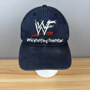 1998WWF "WORLD WRESTLING FEDERATION" Logo Negro Titan Deportes Gorra/Gorra Ajustable - Imagen 1 de 9