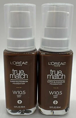 2PK L'Oreal True Match Foundation ~ W10.5 Warm Deep  ~ 1 FL OZ ~ FAST SHIP - Image 1 of 4