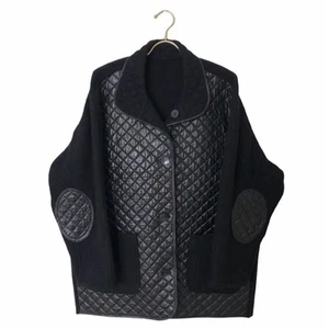 Dominic Bellissimo Quilted Reversible Leather and Wool Coat Black Women’s XL - Picture 1 of 9