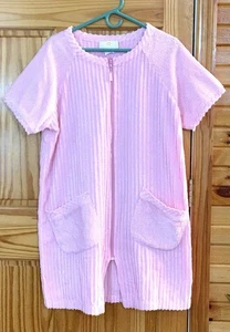 Accappatoio ciniglia Stan Herman cotone morbido zip intera tg M donna vintage - Foto 1 di 12