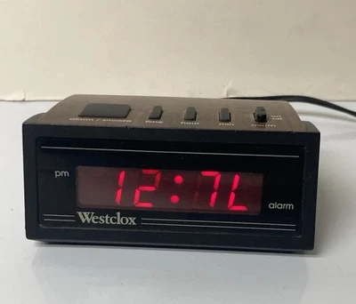 Westclox Model No. 47567 Retro Wood Grain LED Alarm Clock TESTED 60hz 8 Watts - Image 1 of 4