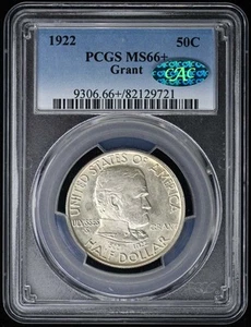 GRANT 1922 50C Silver Commemorative Half Dollar PCGS MS66+ (CAC) - Picture 1 of 4