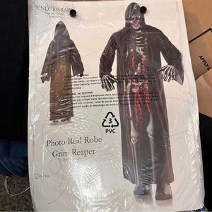 Underwraps Foto Echt Gewand Sensenmann Erwachsene Halloween Kostüm Einheitsgröße - Bild 1 von 3