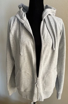 NWT Lucy Brand Front Zip Fleece Hoodie Dove Grey Heather Sz Large NWT - Image 1 of 4