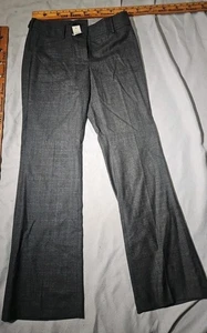 Nwt Ann Taylor Pants Womens Sz 4 Gray Wool Blend Trouser Leg Signature Fit  - Foto 1 di 15