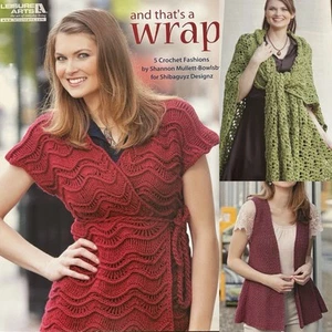 And That's A Wrap Crochet Pattern Booklet Tunic Shrug Ruana Sm - 5XL Plus Sizes - Picture 1 of 7