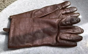 Very soft vintage genuine leather brown womens gloves, size 7, Germany - Picture 1 of 9