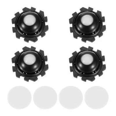 Selbstklebende Lenkrollen, Kunststoff 1,02 x 0,47" Lenkrollen (4stk, Schwarz) - Bild 1 von 4