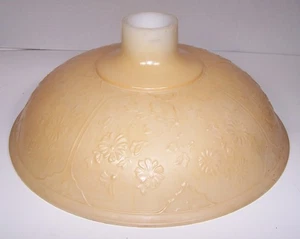 Vintage Torchiere Lamp Glass Shade Brackets and Floral Design - Picture 1 of 6