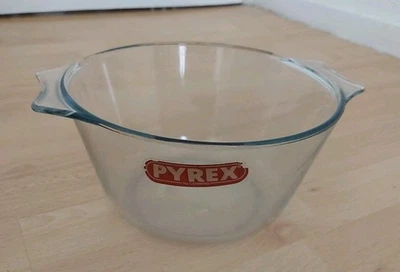Vintage PYREX By Corning England Deep Oven Casserole Dish Round Clear 5"x9" - Image 1 of 4