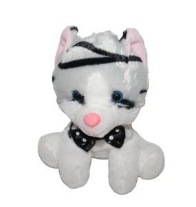 Dan Dee Plush Cat Kitty Gray & White W/Stripes Wearing Bow Tie Stuffed Animal - Picture 1 of 5