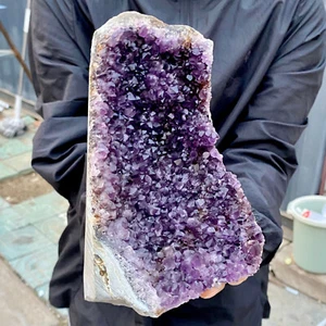 5.06LB Natural amethyst rough stone Uruguay amethyst cluster block Amethyst hole - Bild 1 von 13
