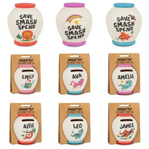 Personalisierter Name Geldbox Jungen Mädchen Kinder Smash Pot Fund Sparen Sparschwein NEU - Bild 1 von 238