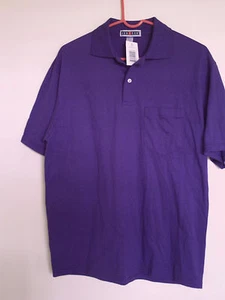 MENS JERZEES PURPLE COTTON POLYESTER SHORT SLEEVE  POLO SHIRT  MS - Picture 1 of 3