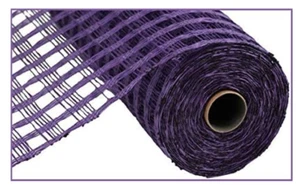 Poly Burlap check Mesh Roll Purple 10" X 10 yards Craft Wreath DIY NEW - Picture 1 of 1