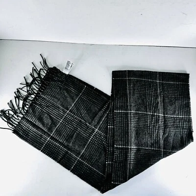 Old Navy Large Soft-Brushed Flannel Scarf Black & White Winter - Image 1 of 4