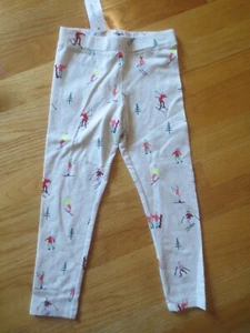 Girl GYMBOREE SKI SKIING BEIGE TAUPE IVORY stretch leggings pants NWT XS 4 - Picture 1 of 4