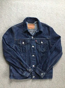 Levis Womens Original Trucker Jacket Dark Denim Levis Logo on Back Size M - Picture 1 of 10