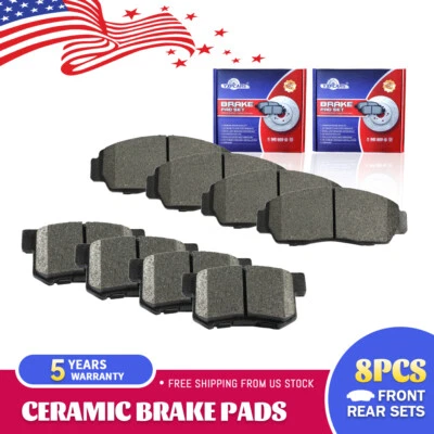 Front And Rear Ceramic Brake Pads for 2001 2002 2003 2004 Acura CL RL TL - Image 1 of 4