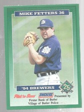 1994 Milwaukee Brewers Butler Police Mike Fetters 36 Pick N Save Baseball Card