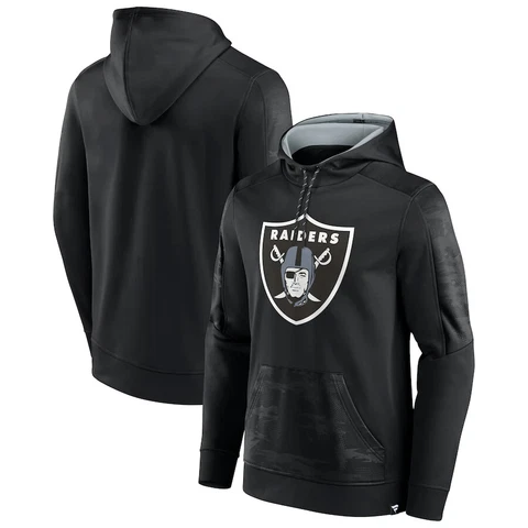 Las Vegas Raiders Fanatics Branded On The Ball Pullover Hoodie Black Football Cover