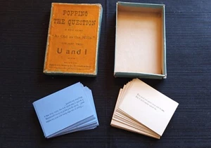 Antique 1868 Card Game POPPING THE QUESTION Adams & Co Boston Complete w/ Box - Picture 1 of 15