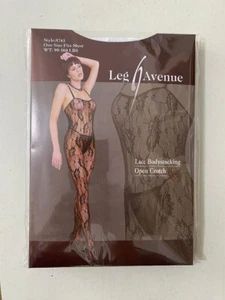 Leg Avenue RED lace bodystocking in Plus size spaghetti straps Open Crotch 8743Q - Picture 1 of 1