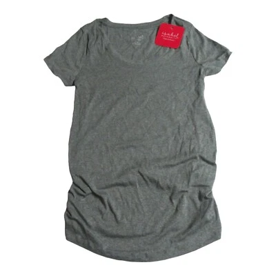 Isabel Maternity by Ingrid & Isabel Womens Size M Short Sleeve Shirred Top Gray - Image 1 of 4