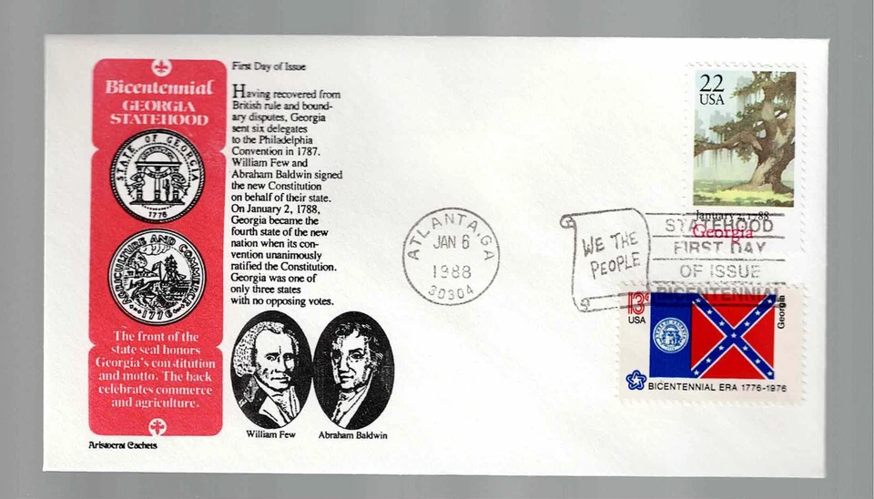 US Scott #2339, First Day Cover 1/6/88 Atlanta COMBO Bicentennial - Image 1 of 1