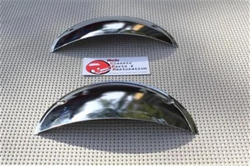 Chrome 7" Half Moons Headlight Headlamp Shields Ford Chevy Mercury Oldsmobile - Image 1 of 1