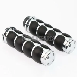 Chrome 1" Handlebar Hand Grips For Yamaha Raider Road Star XV 1600 1700 1900 - Picture 1 of 6