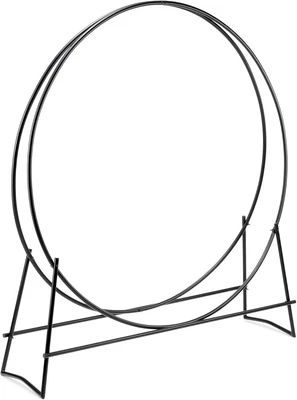 Uniflame, W-1889, Black Finish 48 in. Diameter Tubular Firewood Log Hoop Rack - Image 1 of 4