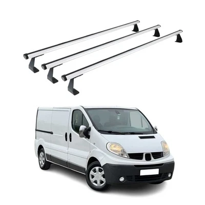 Dachträger Grundtäger für Opel Vivaro A 2001-2014 75kg Aluminium Silber 3 tlg - Bild 1 von 4