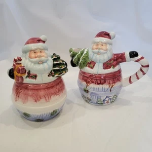 Weihnachtsmann Weihnachten Zucker & Milchkännchen Set 7" hoch - Bild 1 von 8