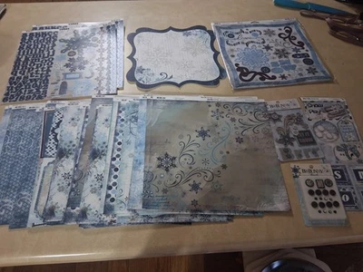 Bo Bunny Midnight Frost 2010. Uber Cool. Raro. 60 papeles 12x12. Álbum de recortes ahora Foto 1 de 4