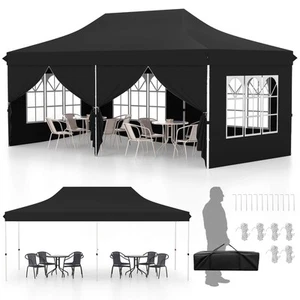 10 x 20FT Pop up Canopy  Outdoor Canopy Tent with 6 Sidewalls Carrying Bag - Picture 1 of 11