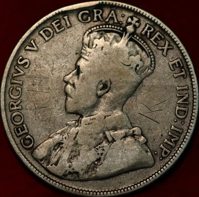 1929 Canada 50 Cents Silver Foreign Coin - Image 1 of 2