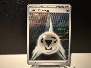 Tarjeta holográfica 2025 Pokemon TCG Basic Steel Energy 024 Black Bolt White Flare casi nueva+ - Imagen 1 de 1