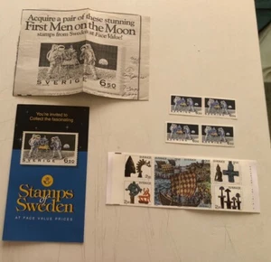 Sweden Souvenir Space Stamps , First Men On The Moon Stamps(12) & Memorabilia - Picture 1 of 5