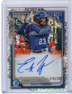 2024 Bowman Chrome Speckle Refractor /299 Erick Torres Kansas City Royals - Image 1 of 2