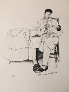 1976 NORMAN ROCKWELL AMERICAN FAMILY Signed Print A/P- "Two O'clock Feeding" - Picture 1 of 12