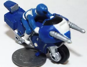 Small Micro Machine Power Rangers Triceratops Motorcycle/Rider in Blue & White - Picture 1 of 4