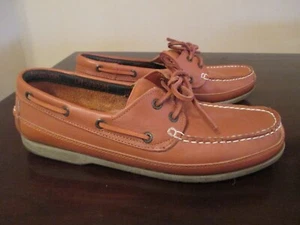 Mocasines de cuero para hombre Life Outdoors marrón talla 11,5 D zapatos de barco ¡BONITOS! - Imagen 1 de 9