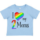 Inktastic I Love My Two Moms- Pride Rainbow Heart Toddler T-Shirt Lgbt Kids Kid
