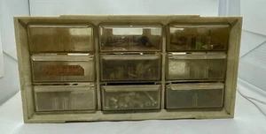 Vintage AKRO MILS 9 Drawer Parts Organizer - Stopwatch Repair Components & More! - Picture 1 of 22