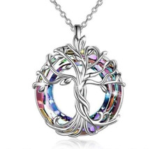 Tree Of Life Pendant 925 Sterling Silver Plated Necklace Womens Jewellery Gift