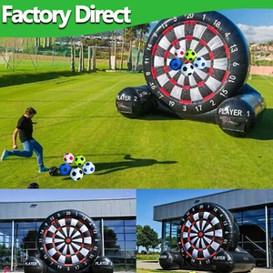 Inflatable Football Dart Board W/Sticky Soccer Balls Giant Foot Kicking Sports - Picture 1 of 27