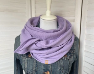 XL Musselin Schal Dreieckstuch ♥ 135 x 135 ♥ Lila Violett ♥ Handmade ♥ Tuch - Bild 1 von 3