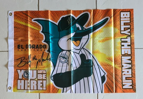 Florida Marlins Billy The Marlin Flag Vintage 18" X 30" Baseball Collectable! Cover